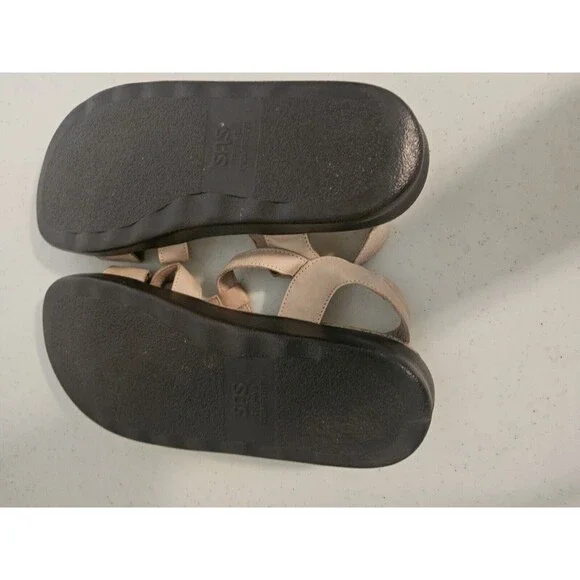SAS Tripad Comfort Sorrento Linen Ivory Beige Leather Strappy Sandals Size 11 - Picture 6 of 8